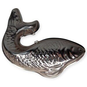 Vintage 1963 A.H.C. Metal Coy Fish Copper Colored Metal Wall Hanging Decor 4 Cup